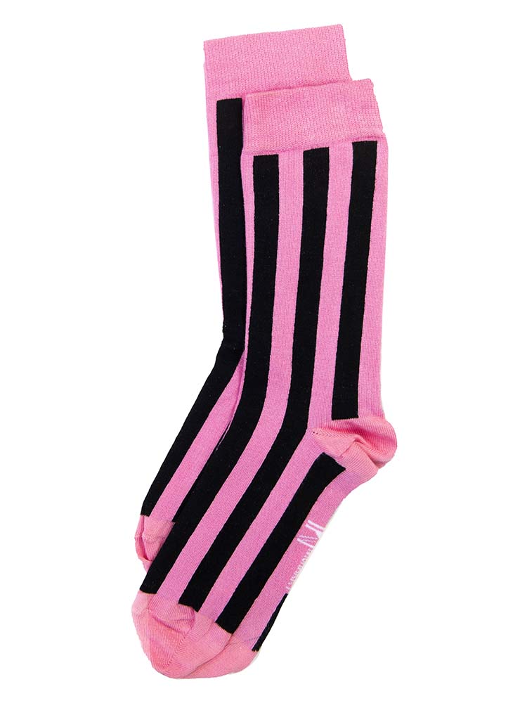 pink and black striped socks