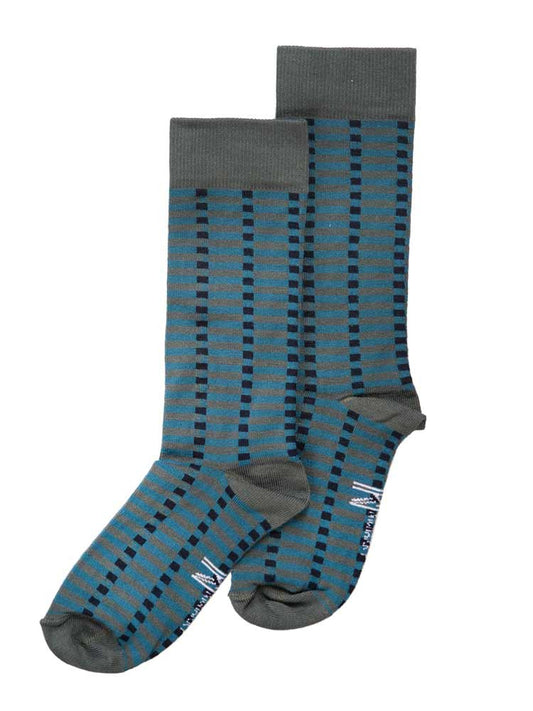Blue & Grey Block Sock (4-7)