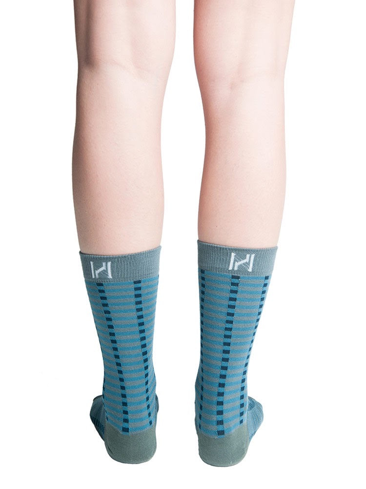 Blue & Grey Block Sock (4-7)