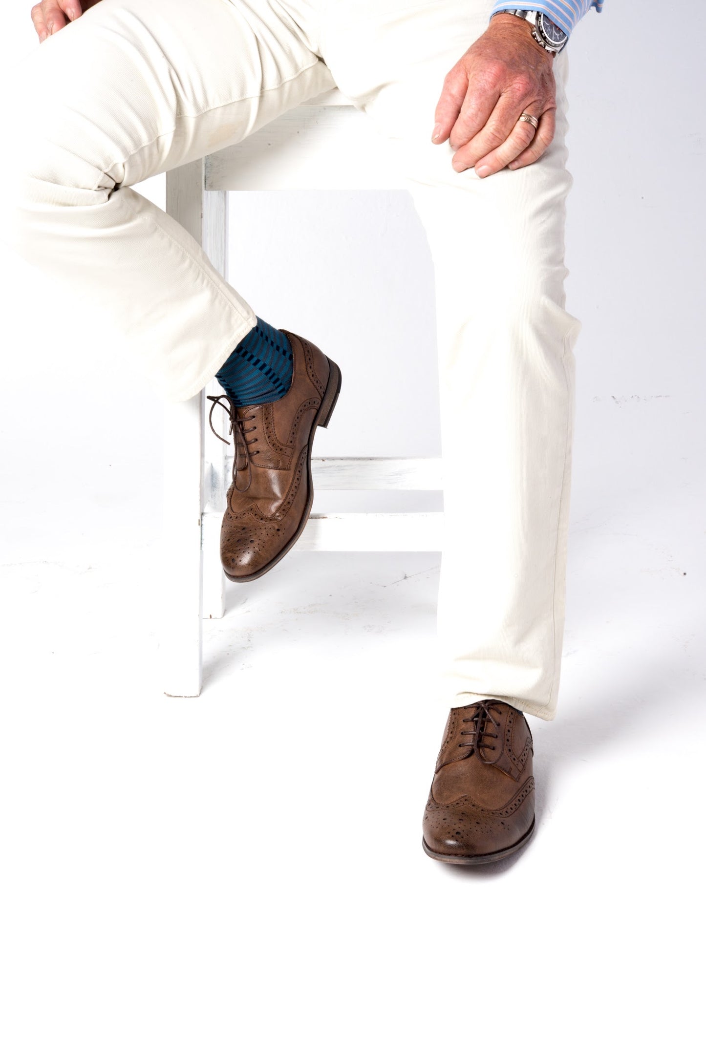 Blue & Grey Block Sock (4-7)