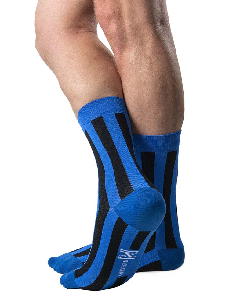 Blue Pinstripe Socks (7-11)