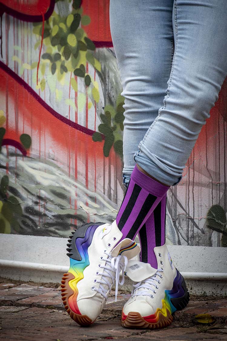 Purple Pinstripe Sock (7-11)