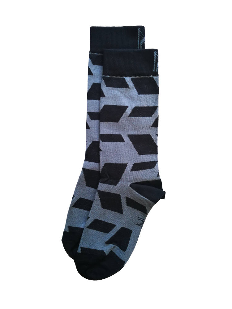 Black and Grey Tile Sock (4-7)