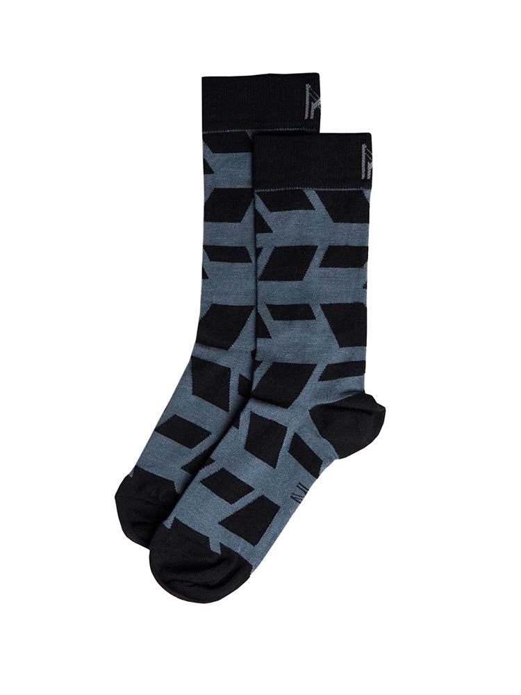Black and Grey Tile Sock (7-11)