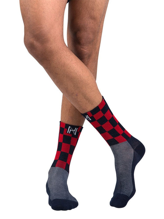 Checkerboard Cycling Socks - Nic Harry Bamboo